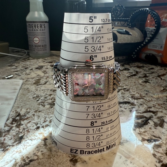 Super Rare Michele Large Deco Diamond Grey Mosaic Watch MW06T01A1977 - Picture 11 of 11